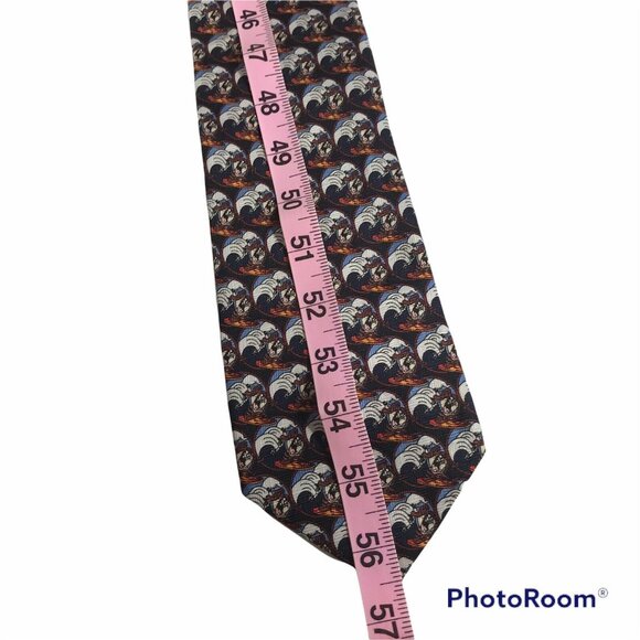 Looney Tunes Men's Tie Tazmanian Devil 1999 Warner Bros 100% Polyester Preowned - Picture 6 of 7